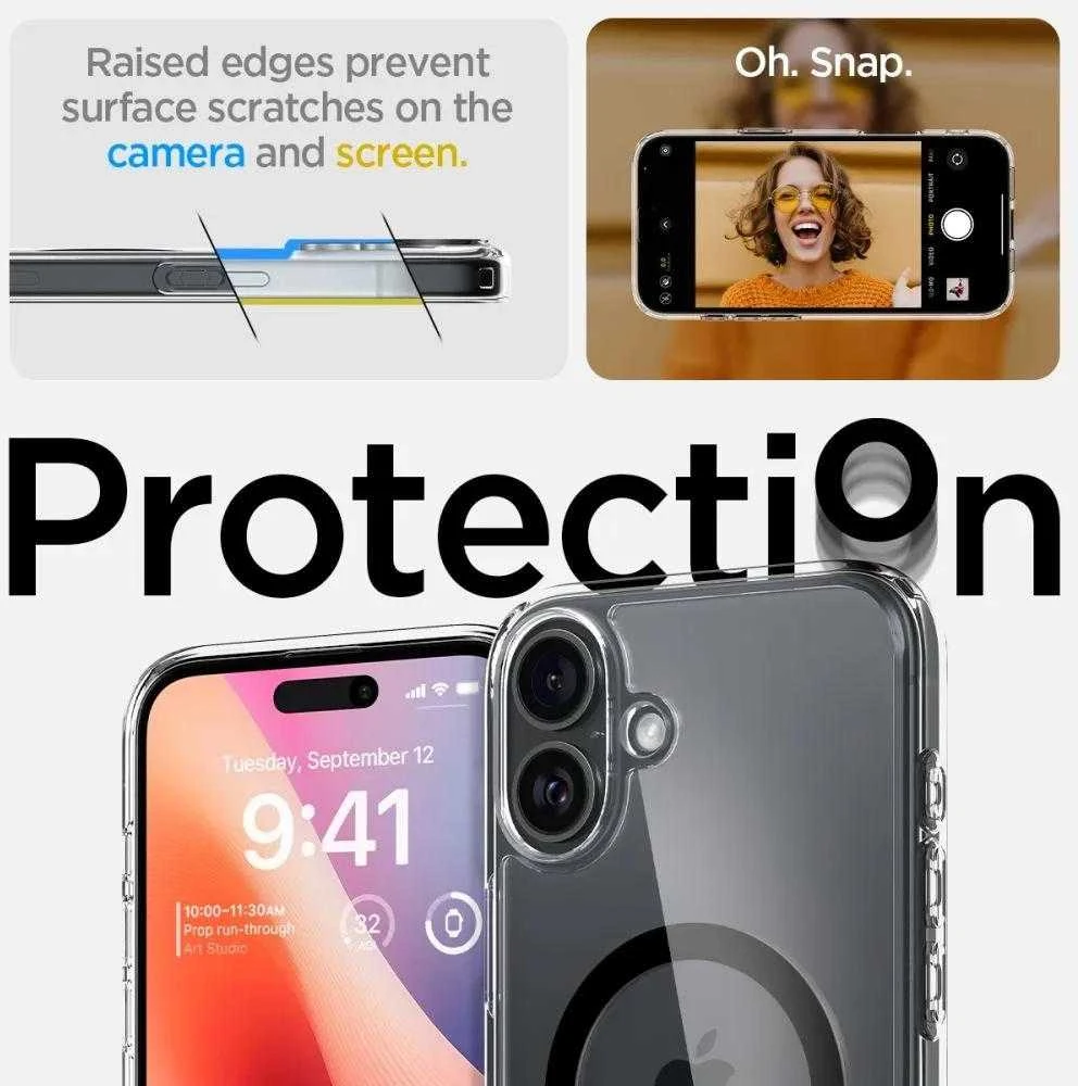 Spigen dėklas ULTRA HYBRID MAG compatible su MagSafe skirtas Apple iPhone 16 Plus juodos spalvos