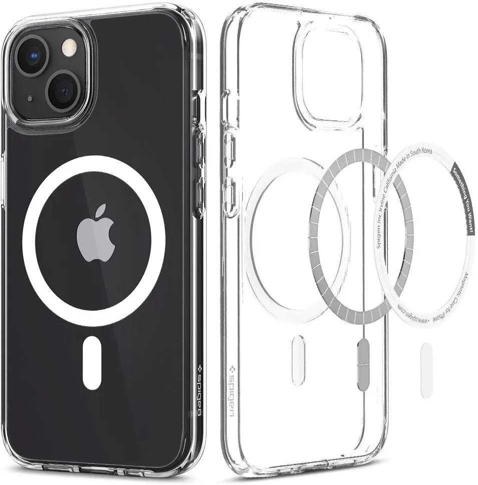 Spigen Ultra Hybrid (MagFit) dėklas skirtas Apple iPhone 13, spalva - Balta