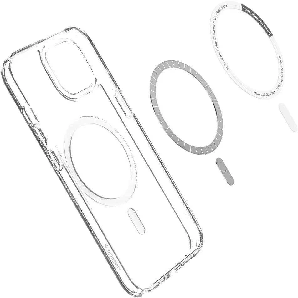 Spigen Ultra Hybrid (MagFit) dėklas skirtas Apple iPhone 13 Mini, spalva - Balta