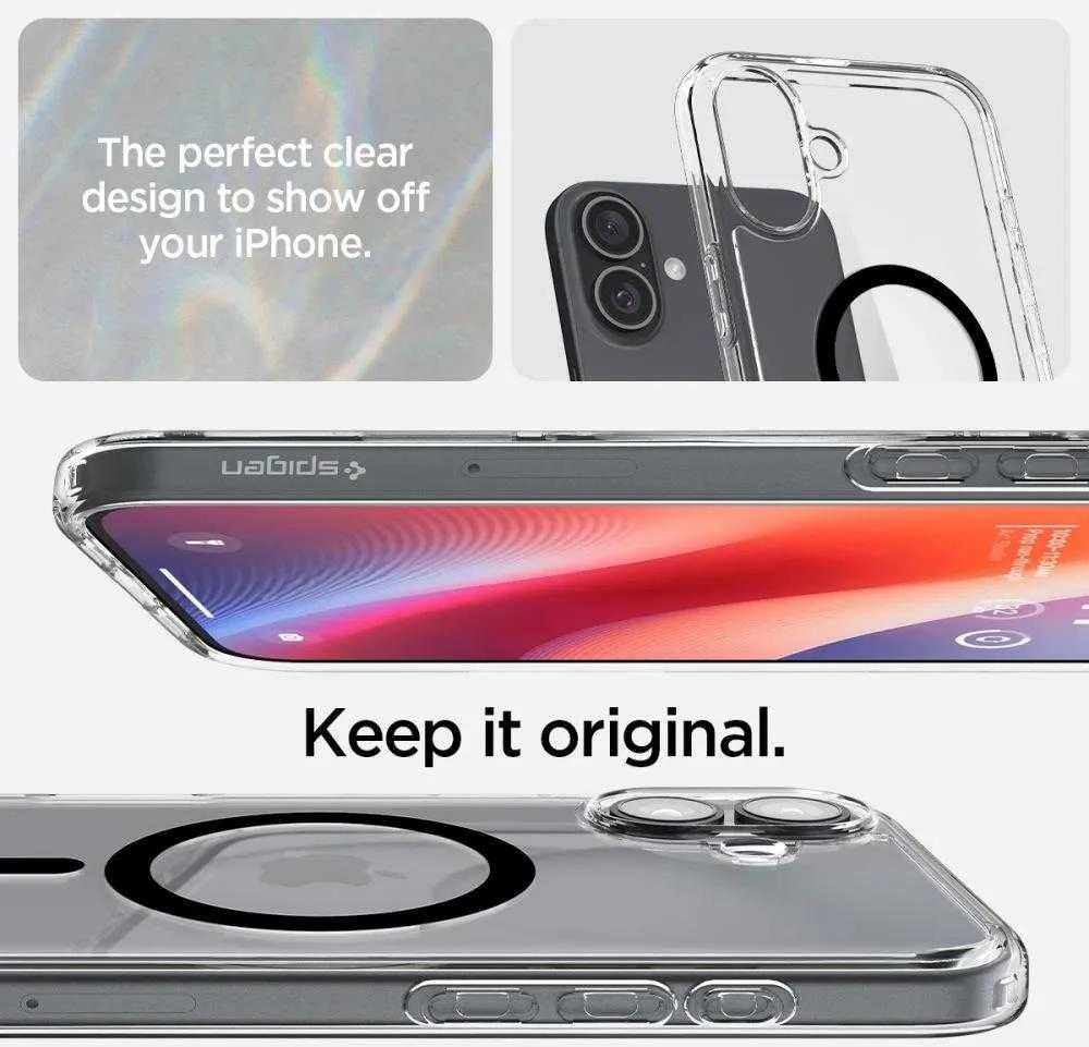 Spigen dėklas ULTRA HYBRID MAG compatible su MagSafe skirtas Apple iPhone 16 Plus juodos spalvos