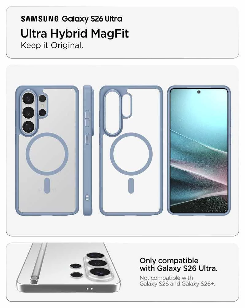 „Spigen Ultra Hybrid MagSafe“, lengvas dėklas - „Samsung Galaxy S26 Ultra“