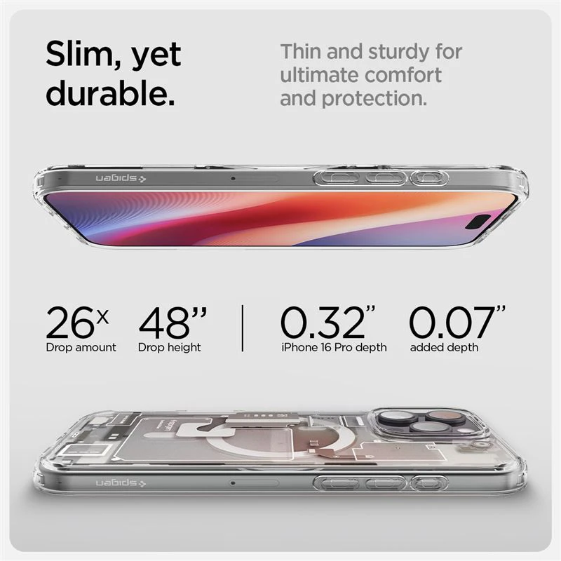 Dėklas „Spigen Ultra Hybrid MagSafe“, natūralaus titano spalvos – „Apple iPhone 16 Pro“