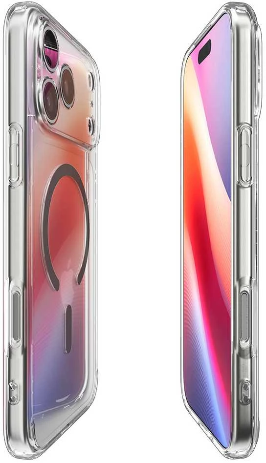 Spigen Ultra Hybrid MagSafe dėklas skirtas Apple iPhone 17 Pro – skaidrus pilkos spalvos
