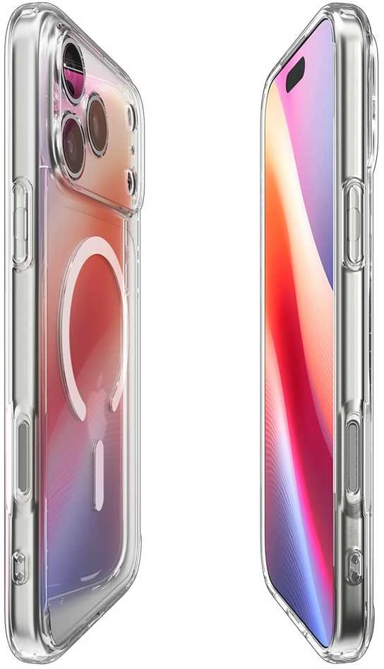 Dėklas „Spigen Ultra Hybrid MagSafe“, skaidrus baltas - iPhone 17 Pro Max