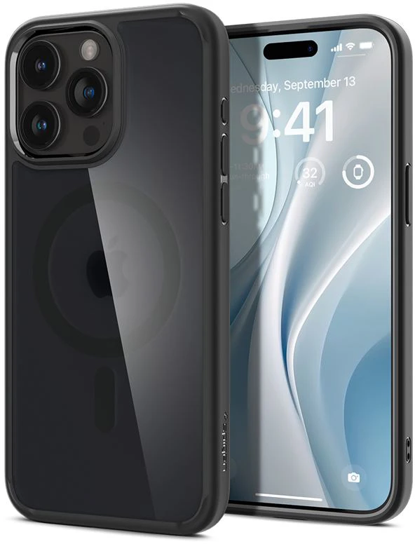 Spigen Ultra Hybrid (MagFit) dėklas skirtas Apple iPhone 15 Pro Max, spalva - Frost Black