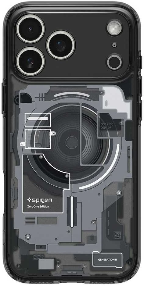 Spigen Ultra Hybrid MagSafe dėklas skirtas Apple iPhone 17 Pro Zero One – juodos spalvos
