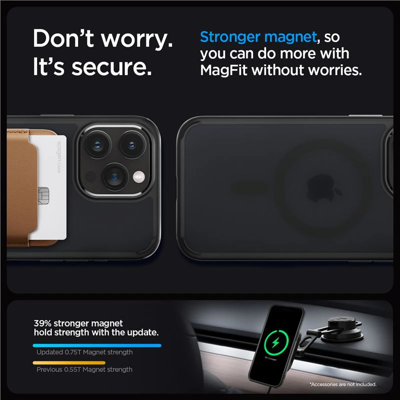 Spigen Ultra Hybrid (MagFit) dėklas skirtas Apple iPhone 15 Pro Max, spalva - Frost Black