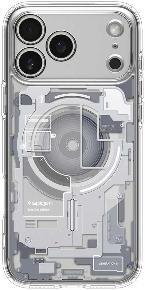 Spigen Ultra Hybrid MagSafe dėklas skirtas Apple iPhone 17 Pro Zero One – baltos spalvos