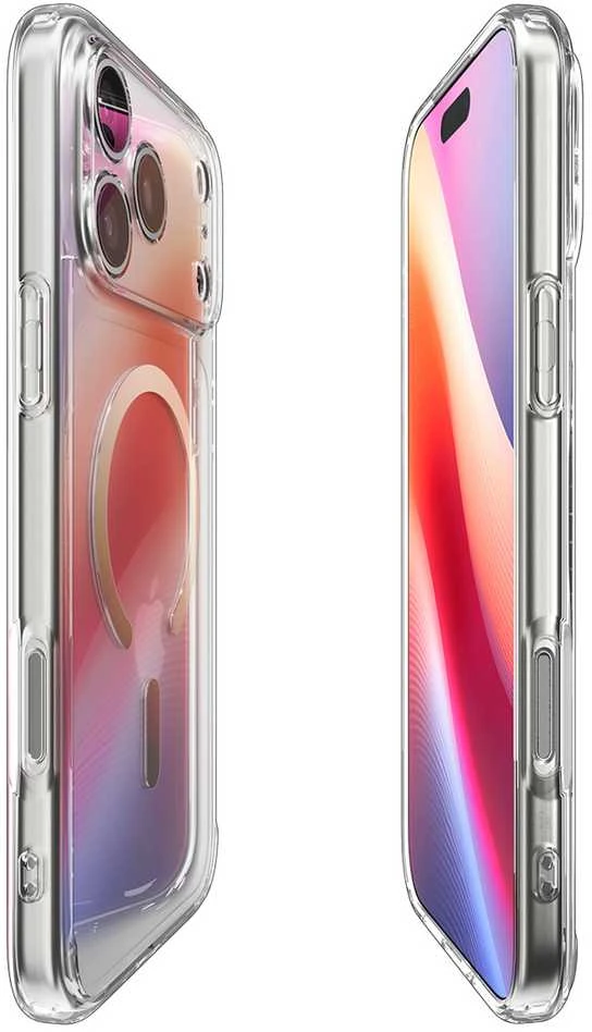 Spigen Ultra Hybrid MagSafe dėklas skirtas Apple iPhone 17 Pro – skaidrus auksos spalvos