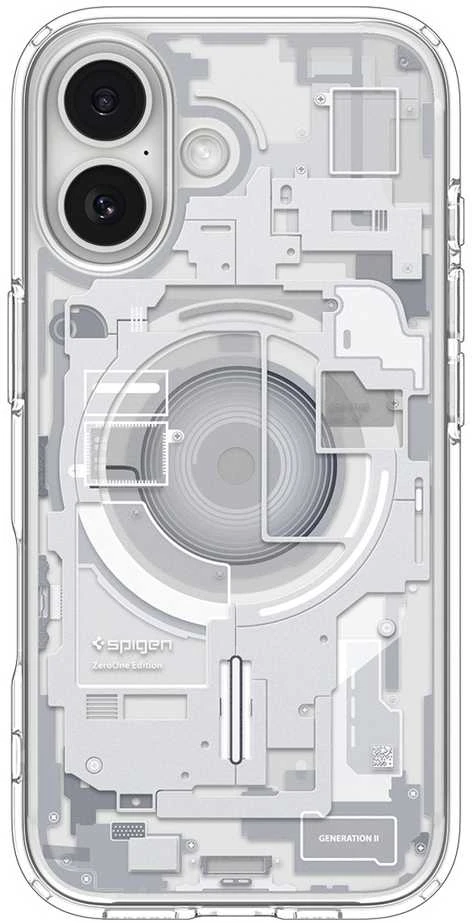 Spigen Ultra Hybrid MagSafe dėklas skirtas Apple iPhone 17 Zero One – baltos spalvos