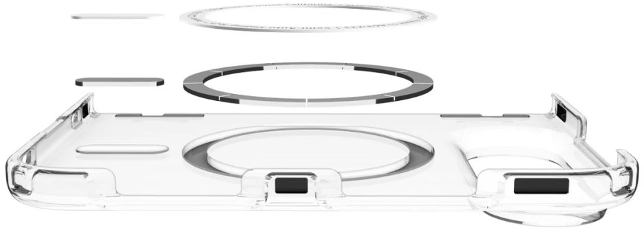 Spigen ULTRA HYBRID PRO MagSafe iPhone DĖKLAS SKAIDRUS/Baltas