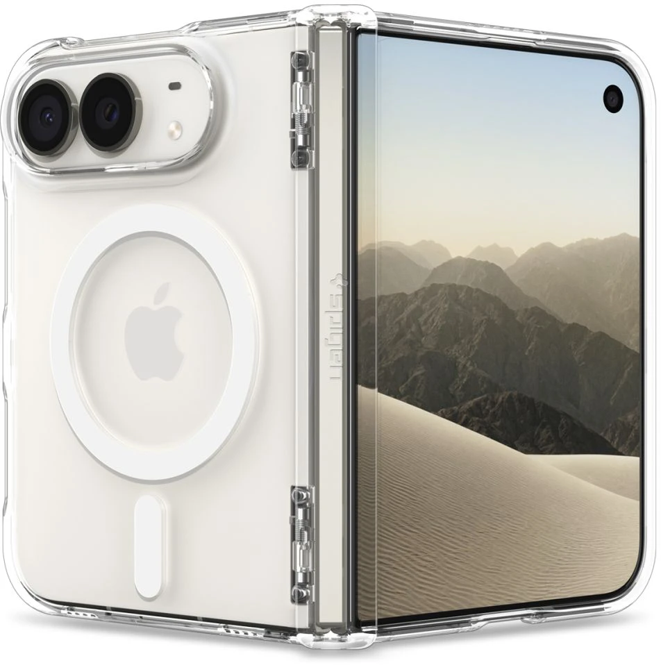 Spigen ULTRA HYBRID PRO MagSafe iPhone DĖKLAS SKAIDRUS/Baltas