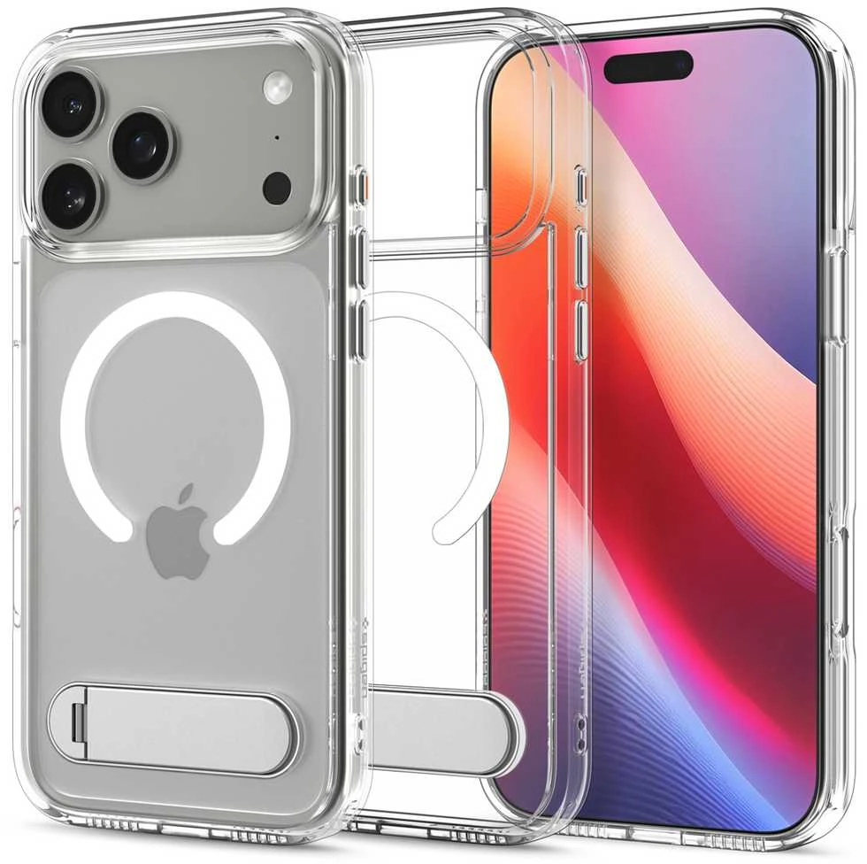 Dėklas Spigen „Ultra Hybrid S MagSafe“, skaidriai baltas – „iPhone 17 Pro Max“
