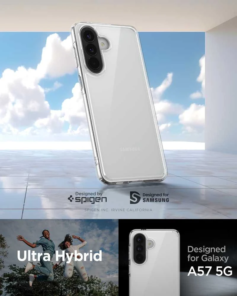 Dėklas „Spigen Ultra Hybrid Galaxy A57 5G“ krištolo skaidrumo