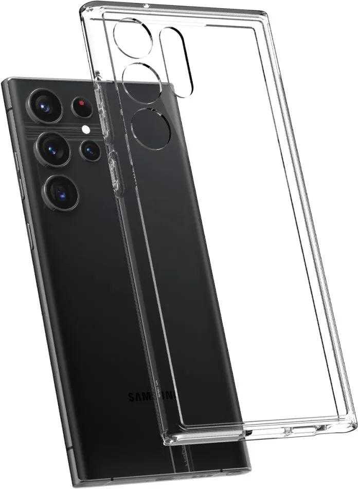 Spigen Ultra Hybrid dėklas skirtas Samsung Galaxy S23 Ultra, spalva - Crystal Clear