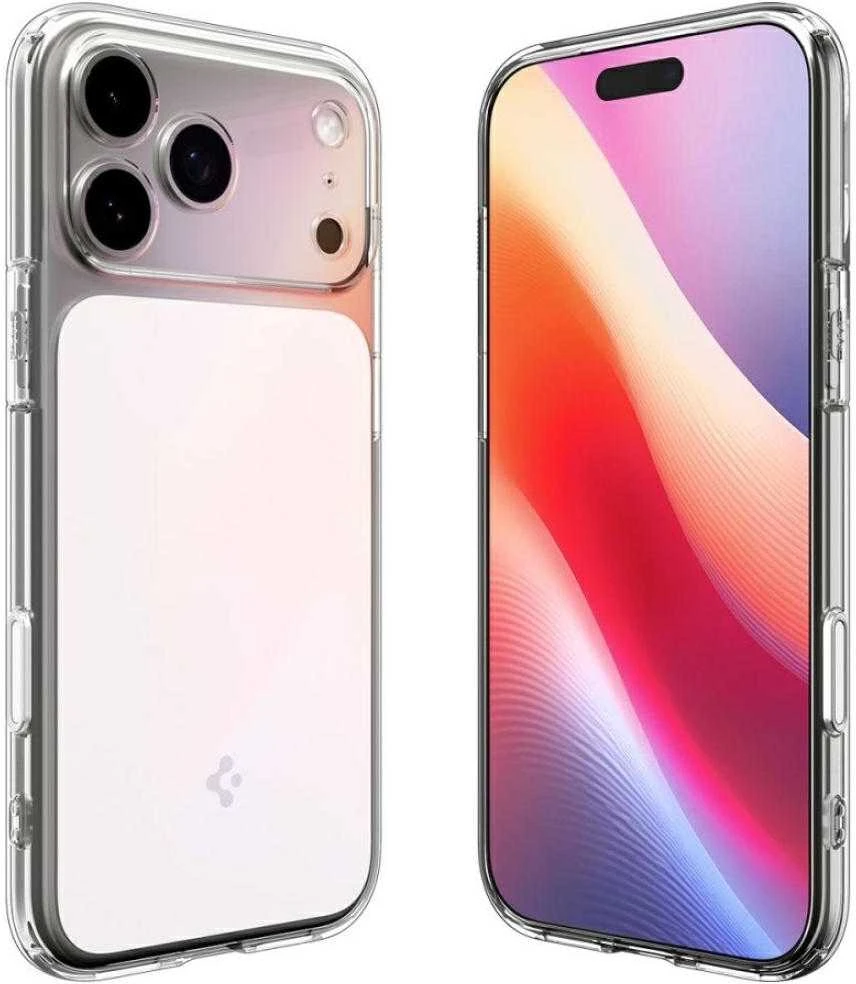 „Spigen Ultra Hybrid T“ „MagSafe“ dėklas, skirtas „iPhone 17 Pro“ – skaidrus ir baltas