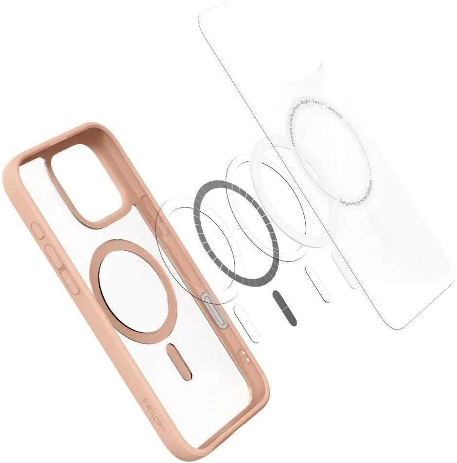 Dėklas Spigen Ultra Hybrid ”T” Mag Magsafe iPhone 16 Pro rožinė