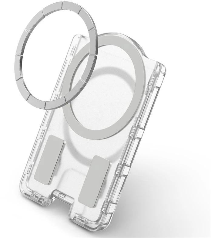 Dėklas „Spigen Ultra Hybrid“ piniginė „MagSafe+“, krištolo skaidrumo – „Samsung Galaxy S25“ serijai