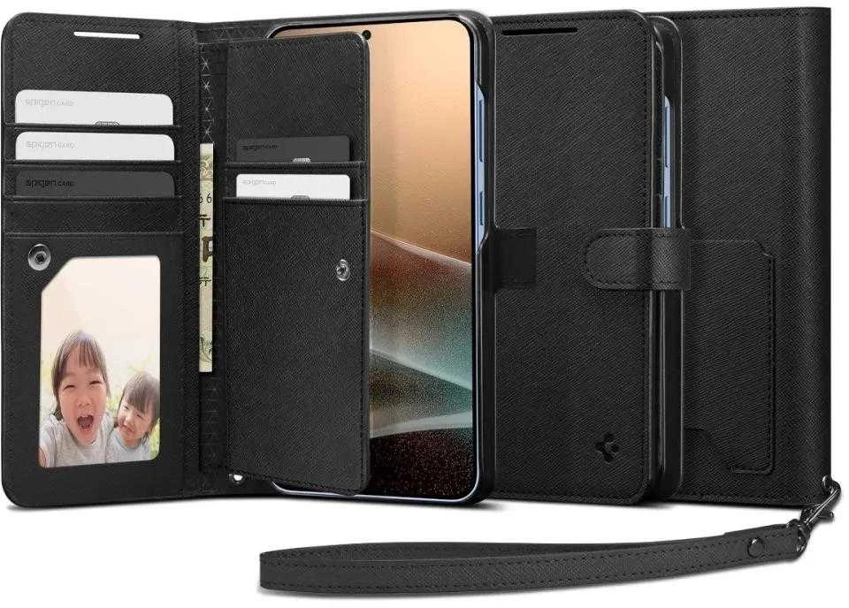 Spigen Wallet "S" Samsung Galaxy S25 Plus – dėklas telefonui juodos spalvos