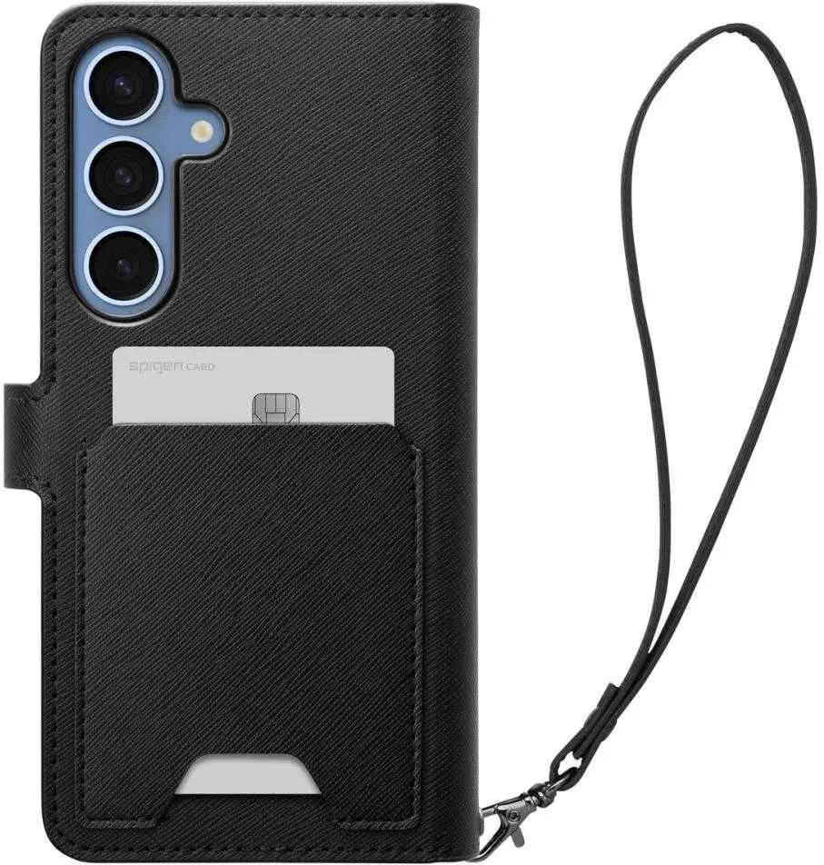 Spigen Wallet "S" Samsung Galaxy S25 Plus – dėklas telefonui juodos spalvos