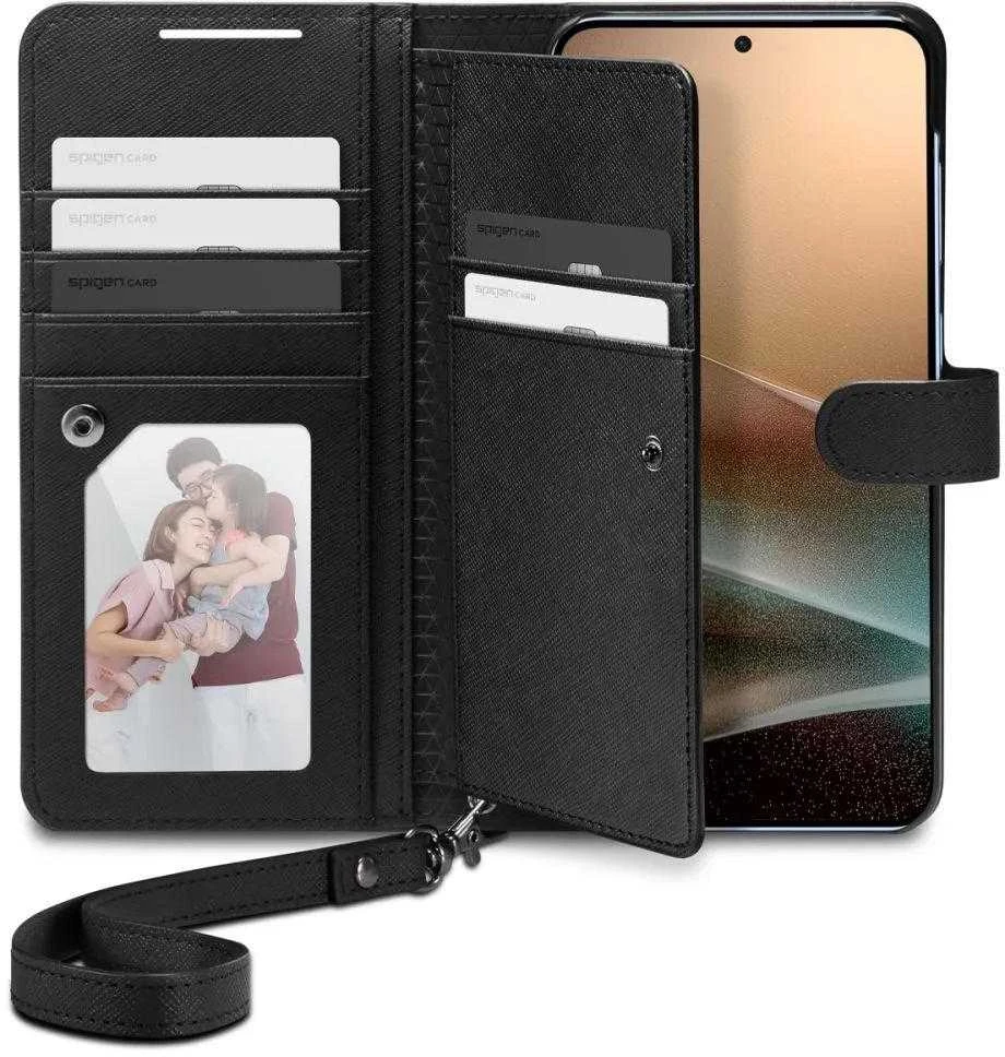 Spigen Wallet "S" Samsung Galaxy S25 Plus – dėklas telefonui juodos spalvos