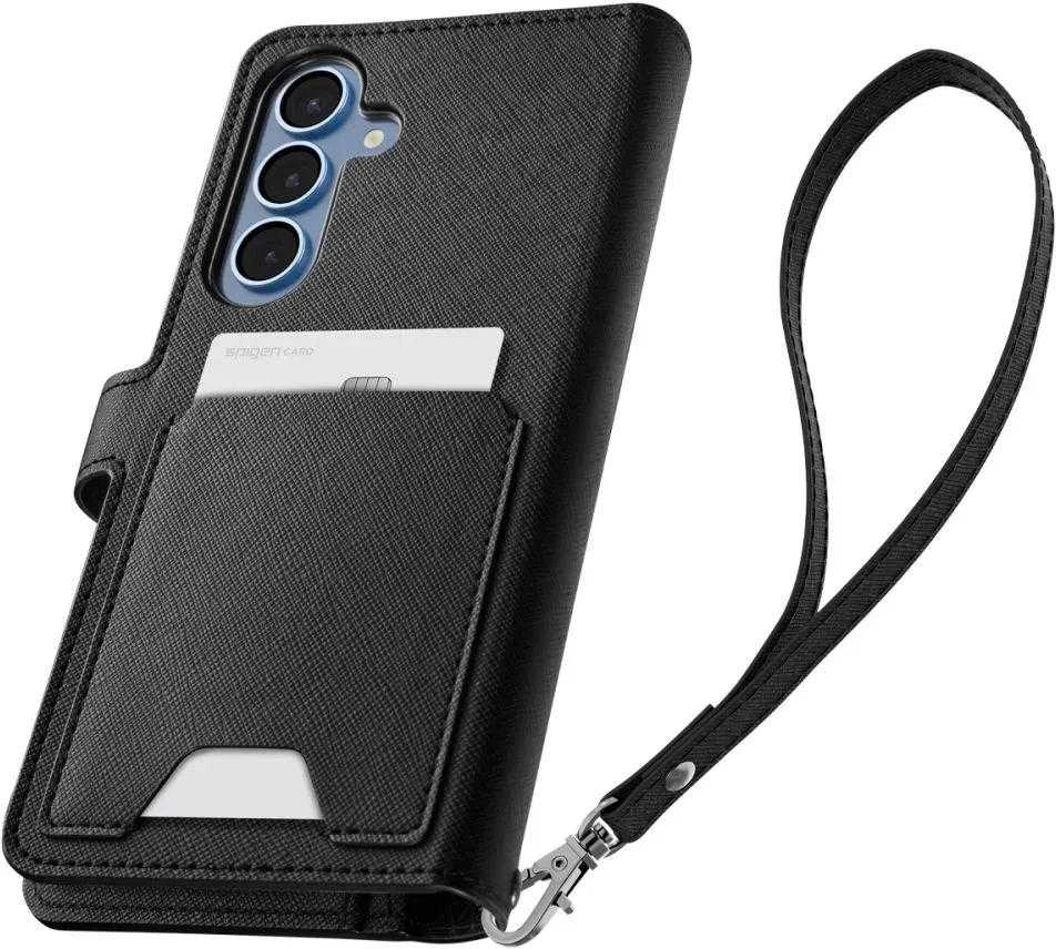 Spigen Wallet "S" Samsung Galaxy S25 Plus – dėklas telefonui juodos spalvos
