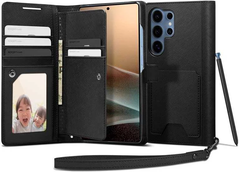 Spigen Wallet „S” Samsung Galaxy S25 Ultra dėklas telefonui juodos spalvos