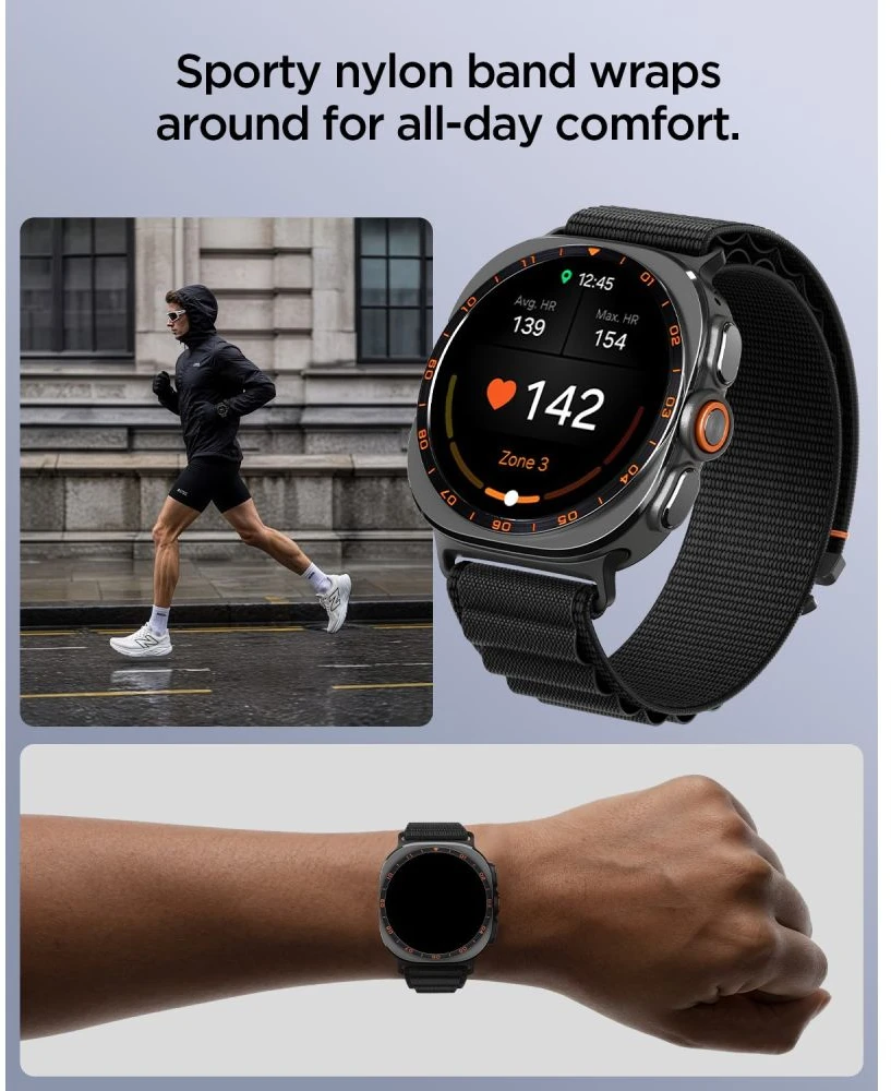 Spigen WBF1 DIRŽELIS Samsung Galaxy WATCH ULTRA 1 / 2 2024-2026 (47 MM) Juodas
