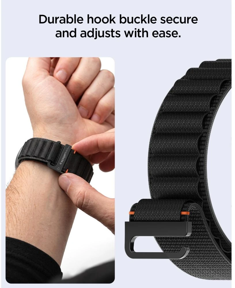 Spigen WBF1 DIRŽELIS Samsung Galaxy WATCH 8 / 9 / CLASSIC (40 / 44 / 46 MM) Juodas