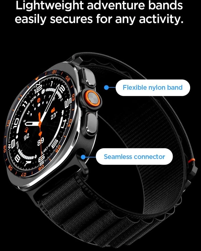 Spigen WBF1 DIRŽELIS Samsung Galaxy WATCH ULTRA 1 / 2 2024-2026 (47 MM) Juodas