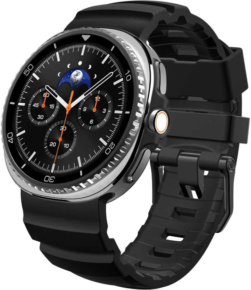 Spigen Silicone Band, juodas - Samsung Galaxy Watch 8 46mm/44mm/40mm