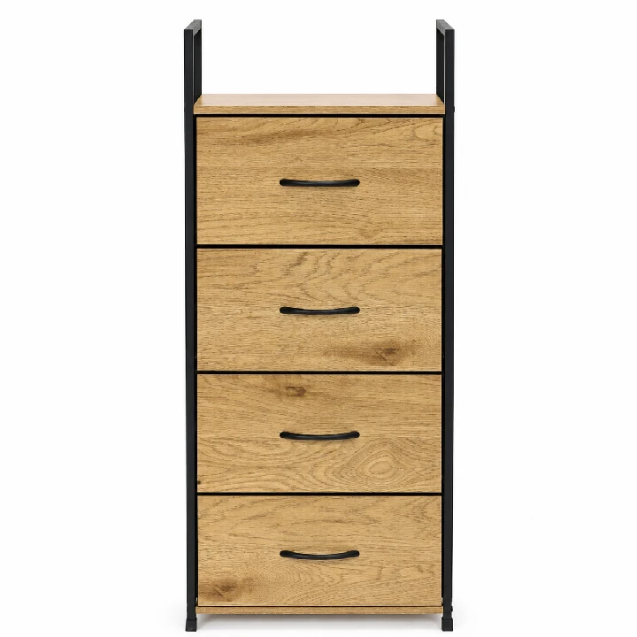 Spintelė su 4 medžiaginiais stalčiais lentyna cm tekstilinis organizatorius loft ModernHome