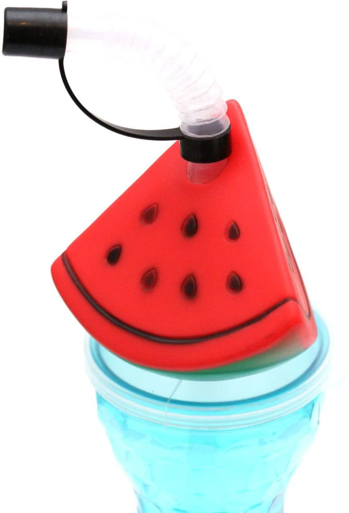 Excellent Houseware Sportinis butelis su šiaudeliu 500ml mėlynas