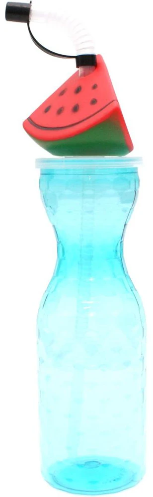 Excellent Houseware Sportinis butelis su šiaudeliu 500ml mėlynas