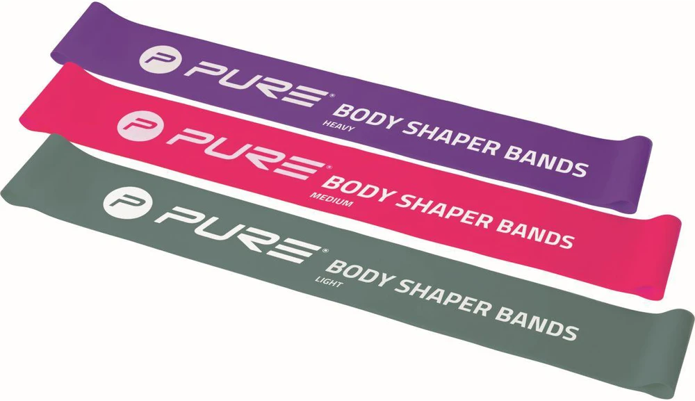 Pure2Improve | Body Shaper Bands, Set of 3 | Žalias, Rožinė and Violetinė
