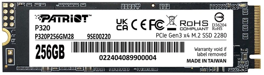 M.2 SSD - Patriot Viper P320 256GB 2.2GB/s, Juodas