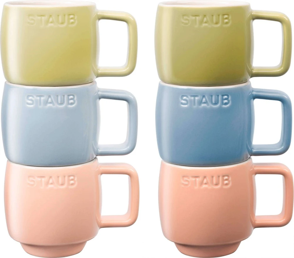 ST2 STAUB 6 keraminių puodelių rinkinys, įvairiaspalvis, 100 ml