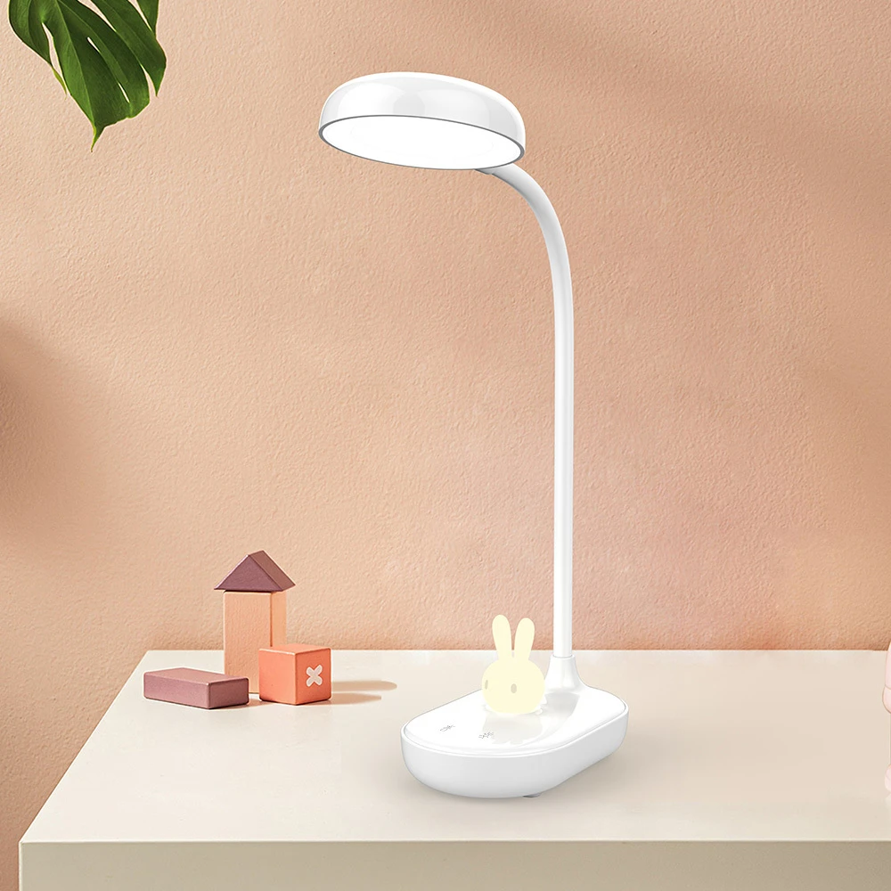 Sieninis šviestuvas Stalinė LED lempa 4,5W su zuikio formos naktine lempute PURE FLB-30 ASTRID balta Forever Light