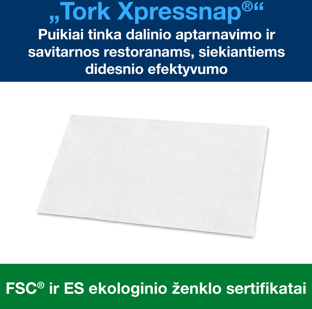 Stalo servetėlės Tork Universal N4 (10840), 1 sluoksnis, baltos spalvos, 225 vnt, (įpak,5vnt)