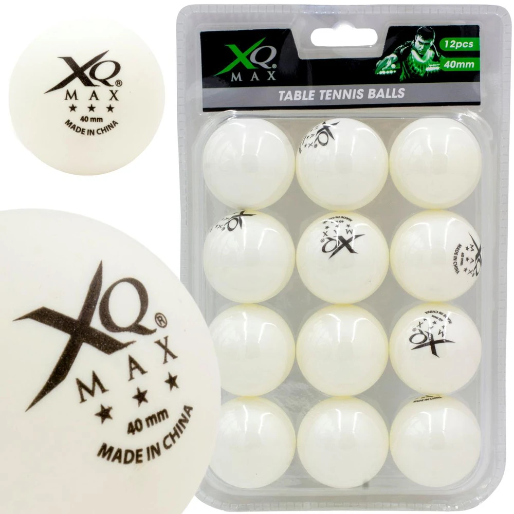 Baltos stalo teniso kamuoliukai XQMAX 12 vnt