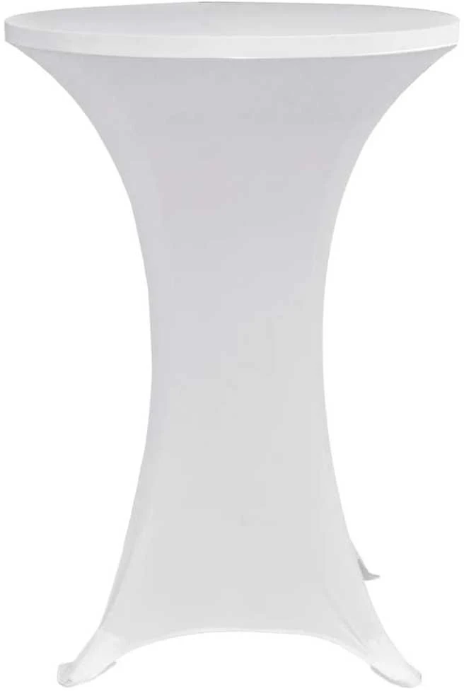 Staltiesė baro stal., 4vnt., baltos sp., 80cm skersm., įtemp.