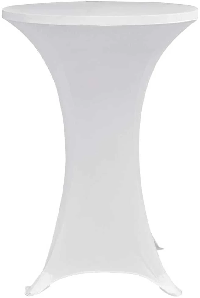 Staltiesės baro stal., 4vnt., baltos sp., 70cm skersm., įtemp.