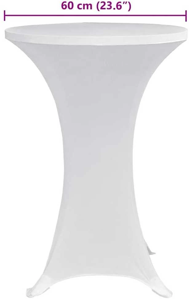 Staltiesės baro stal., 4vnt., baltos sp., 70cm skersm., įtemp.
