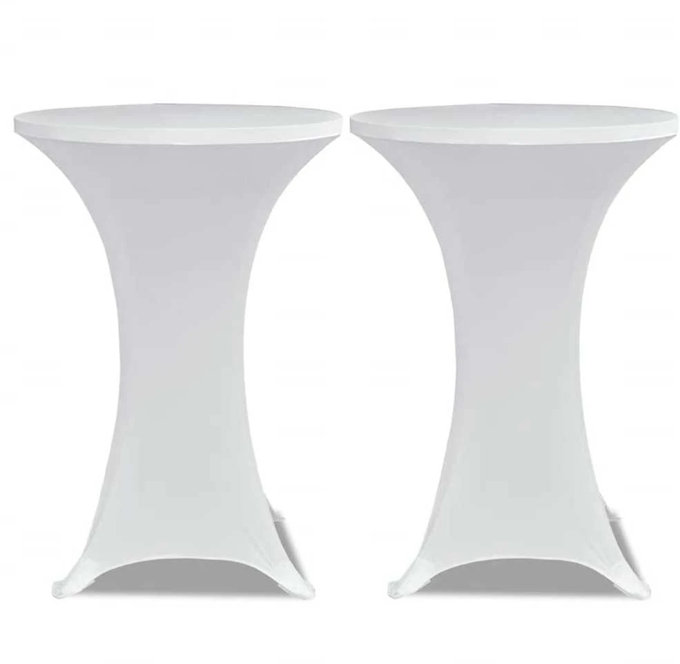 Staltiesės baro stal., 4vnt., baltos sp., 60cm skersm., įtemp.