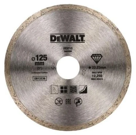 DEWALT TARCZA DIAMENTOWA PEŁNA 125 x 1,6 x 5 x 22,2mm