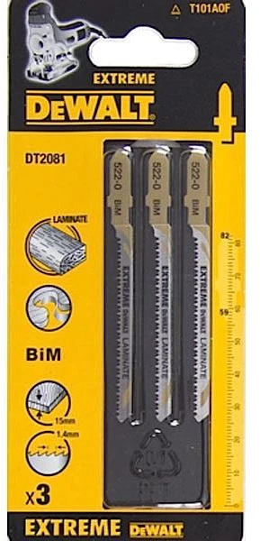 Pjūkleliai siaurapjūkliui Dewalt DT2081-QZ, 3 vnt., 82,6x1,4 mm, laminatui