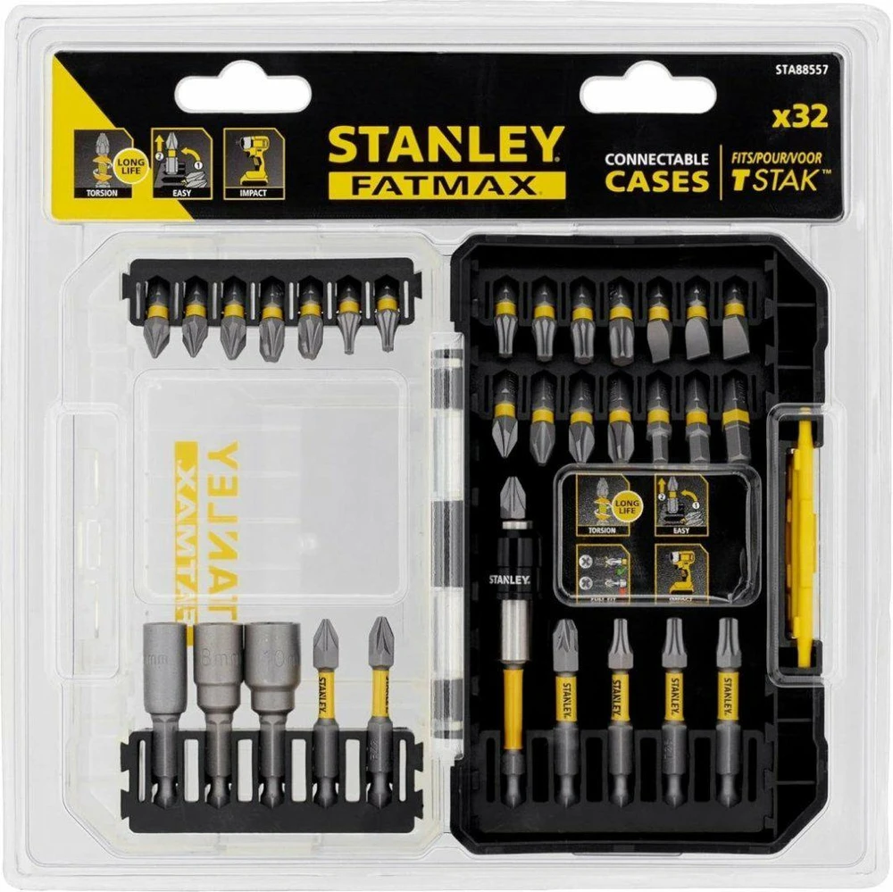 Sukimo antgalių rinkinys Stanley STA88557-XJ; 32 vnt.