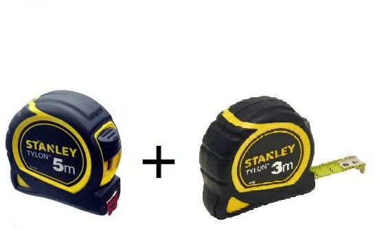 Matavimo ruletė Stanley STHT37260-0; 3 m + 5 m; 2 vnt.