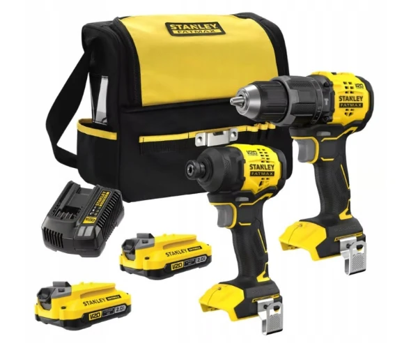 Akumuliatorinių įrankių rinkinys Stanley SFMCK201D2T-QW; 18 V; 2x2,0 Ah akum.