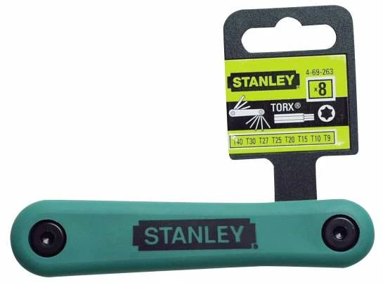 STANLEY KLUCZE TORX 8 vnt. SKŁADANE T9-T40